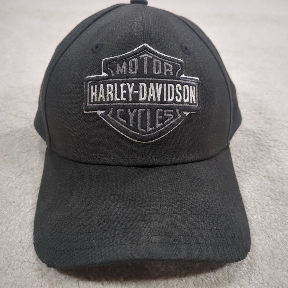 Harley-Davidson New Era 39THIRTY Hat Black Bar & Shield Logo Cap Mens S-M